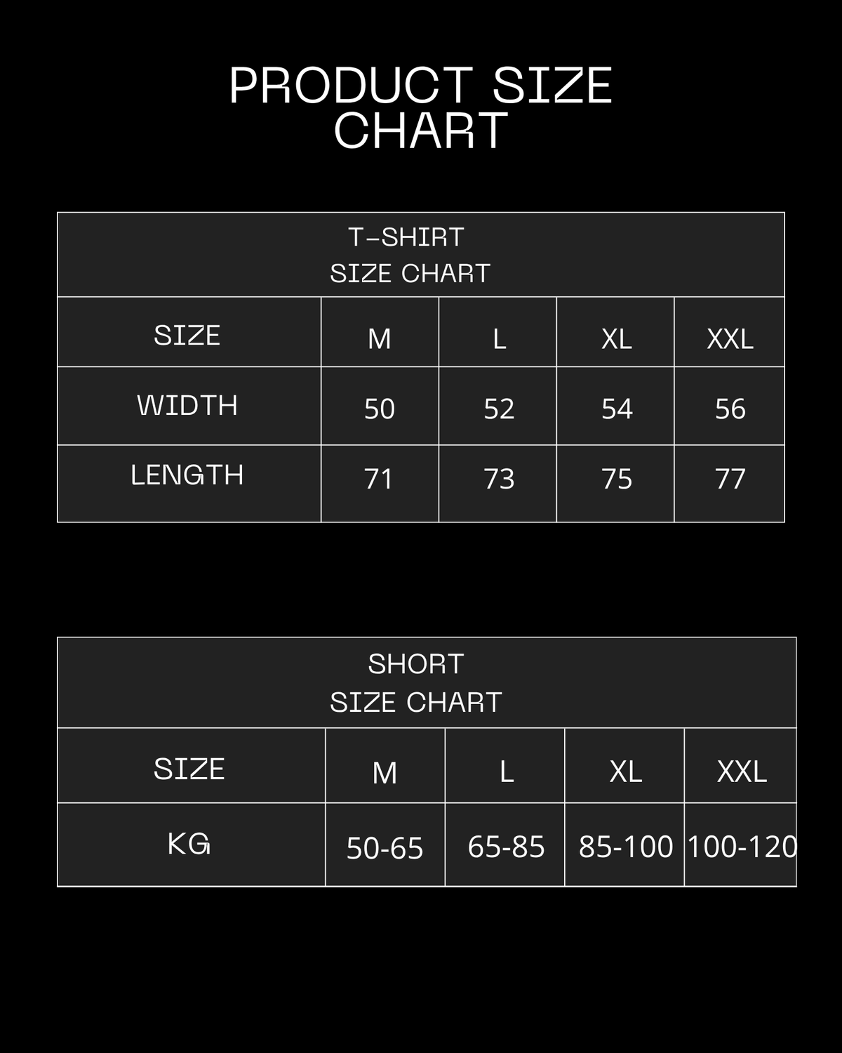 Size chart
