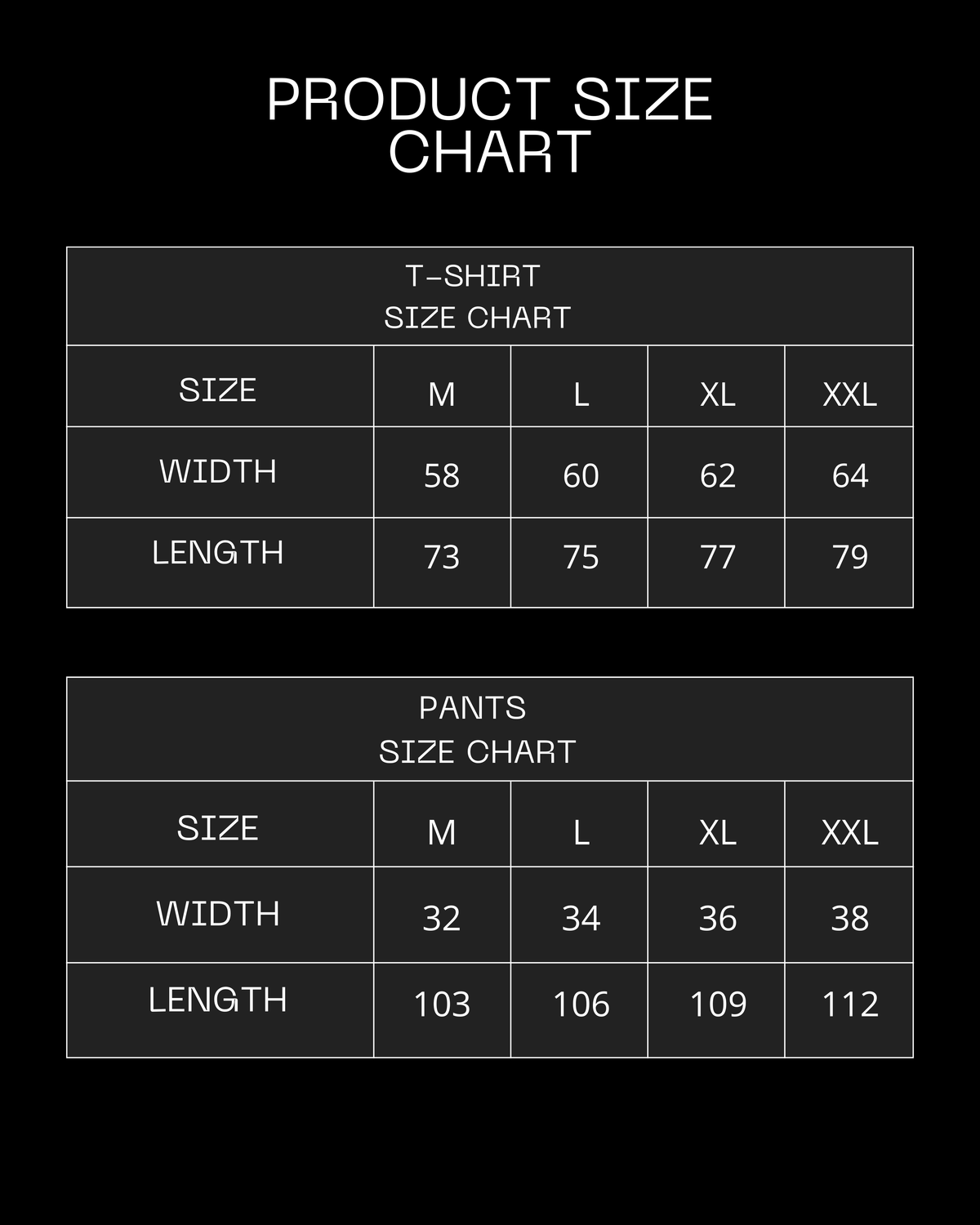 Size chart